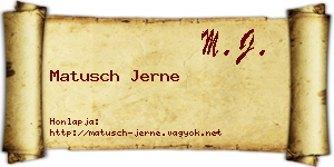 Matusch Jerne névjegykártya